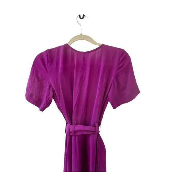 A.L.C. Claire Handkerchief Hem Silk Wrap Dress Women’s Purple Size 0 - Picture 8 of 8